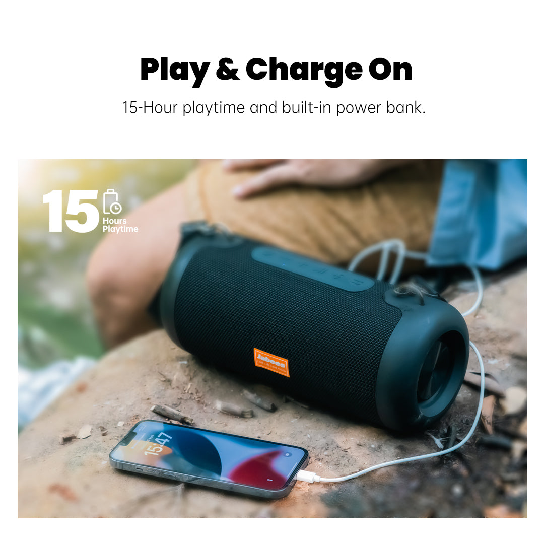 WHALE – Bluetooth IPX7 Waterproof Portable Outdoor Speaker With 30W Stereo Sound and USB Charge Out