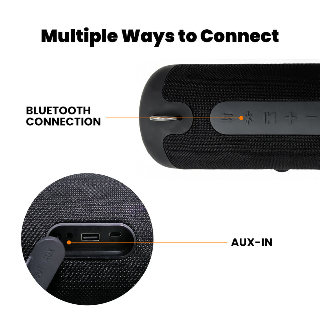 WHALE – Bluetooth IPX7 Waterproof Portable Outdoor Speaker With 30W Stereo Sound and USB Charge Out