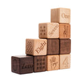 10pcs Baby Wooden Toys Educational Building Blocks 3D Stacking Block Teaching Numbers English Early Education Montessori Toys