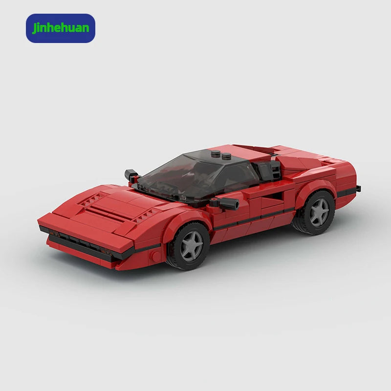 Nostalgic Model Brick Set Technical Red Super Car Model Building Blocks for Kids Gift Building Block Sets Car