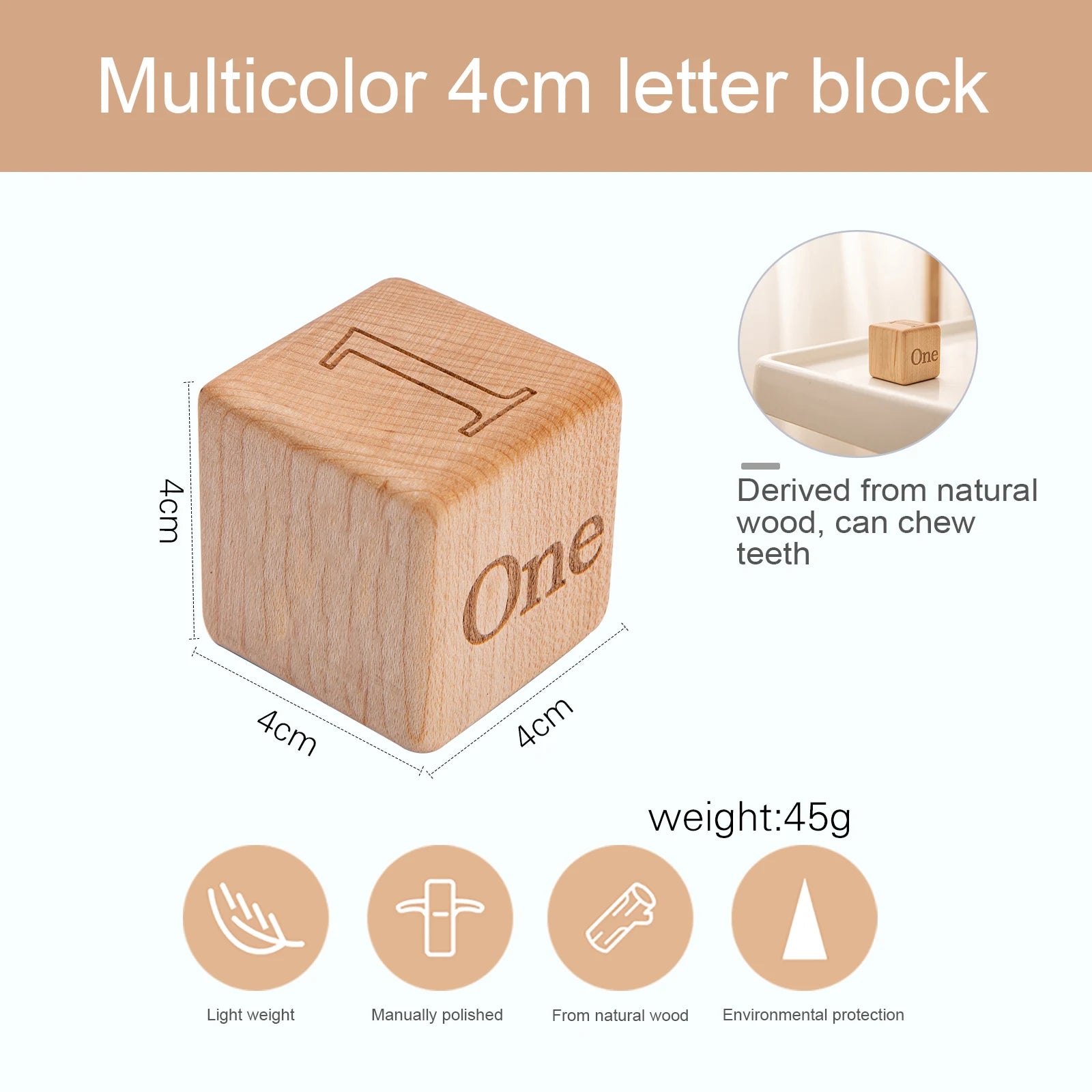 10pcs Baby Wooden Toys Educational Building Blocks 3D Stacking Block Teaching Numbers English Early Education Montessori Toys