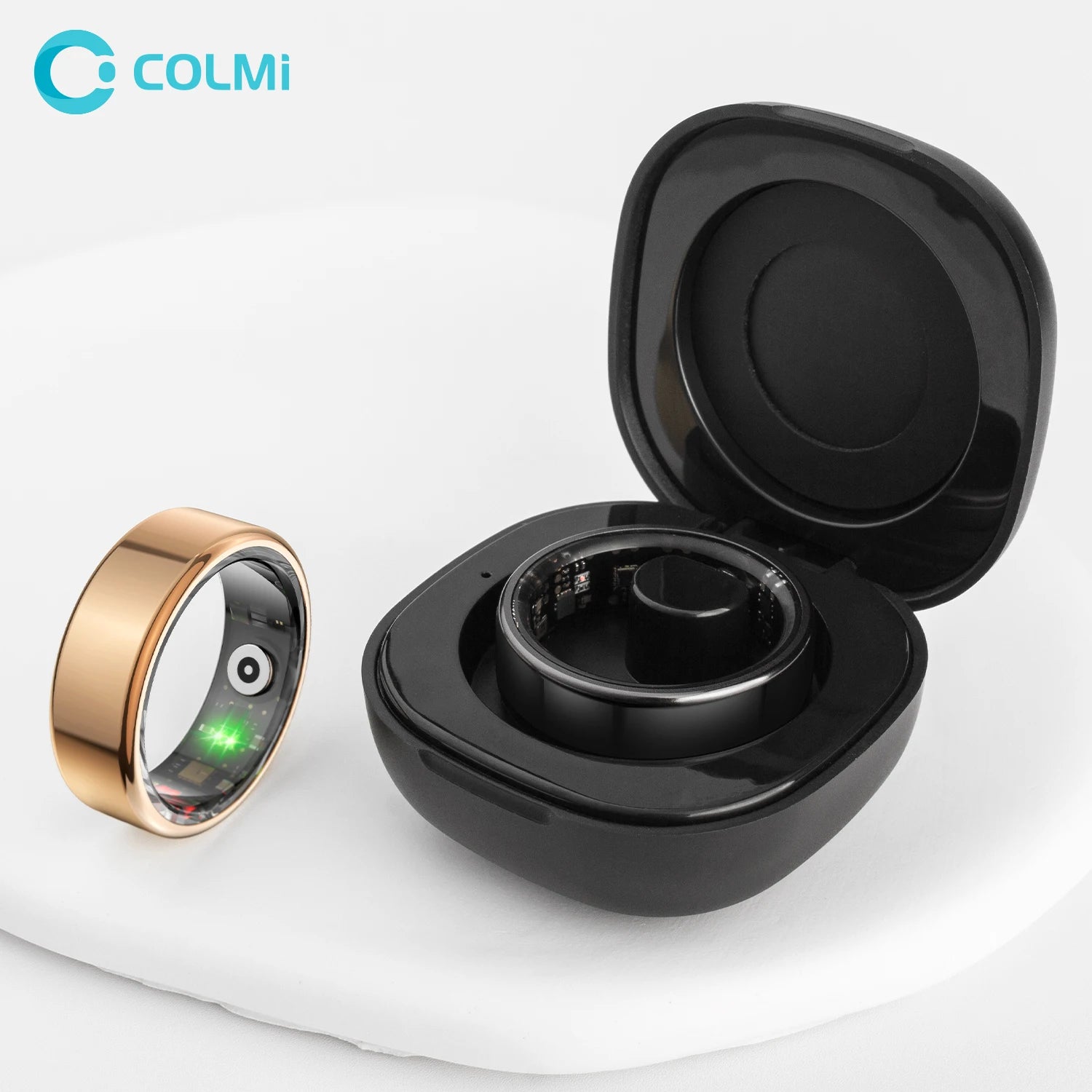2024 COLMI R02 Smart Ring With Charging Case for Men Women, Battery Life, 39 Days, Health Monitor, 5ATM Waterproof