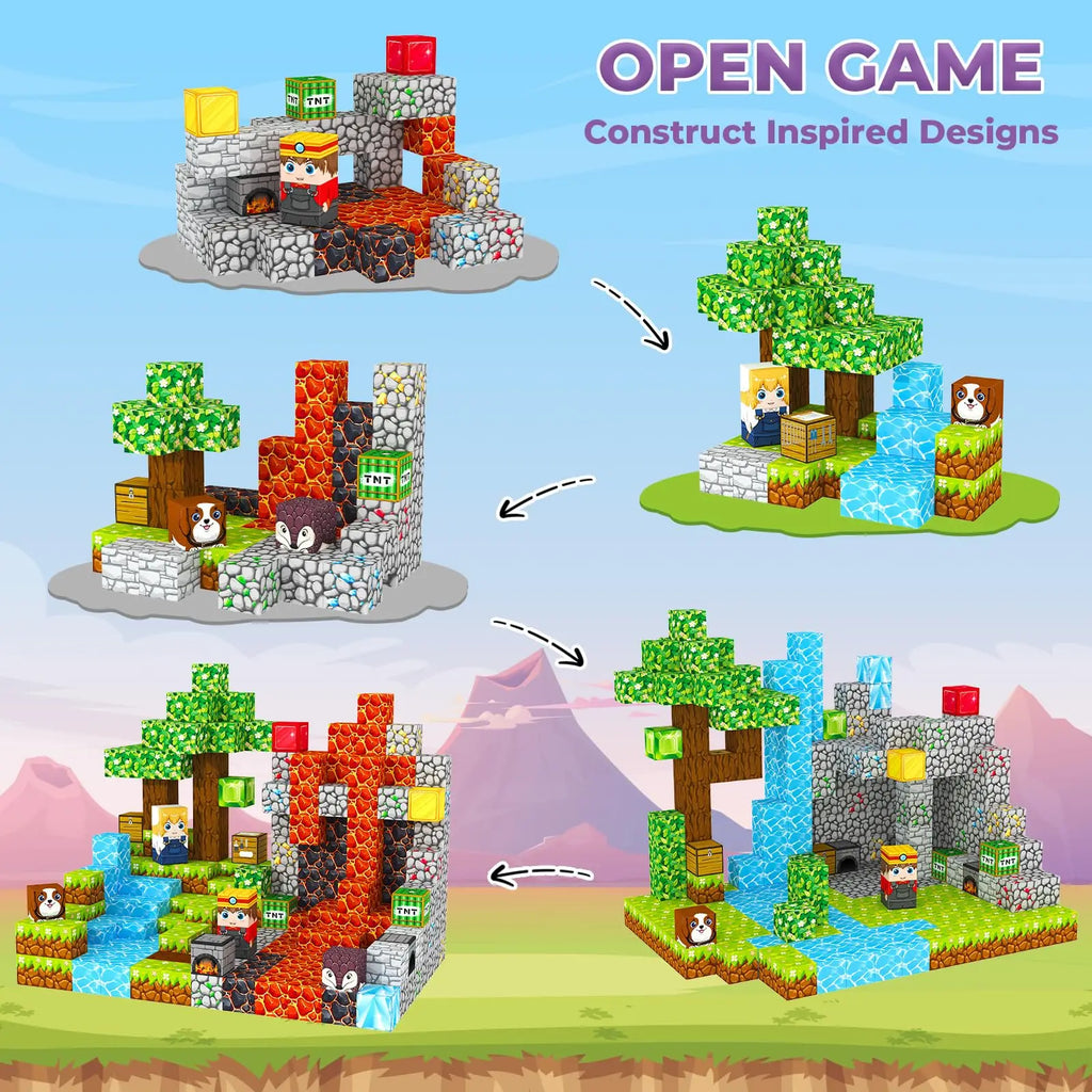 Magnetic Building Blocks -100pcs Magnetic Building Blocks, Magnetic Tile Children's Building Blocks 2025 Upgraded Game Toys, Chr