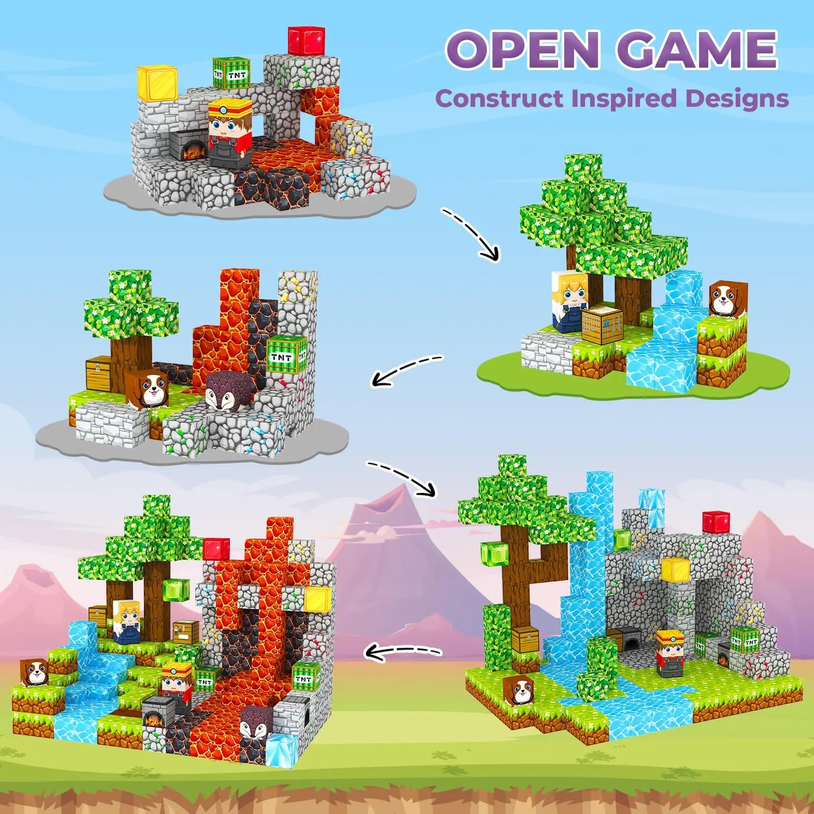 Magnetic Building Blocks -100pcs Magnetic Building Blocks, Magnetic Tile Children's Building Blocks 2025 Upgraded Game Toys, Chr