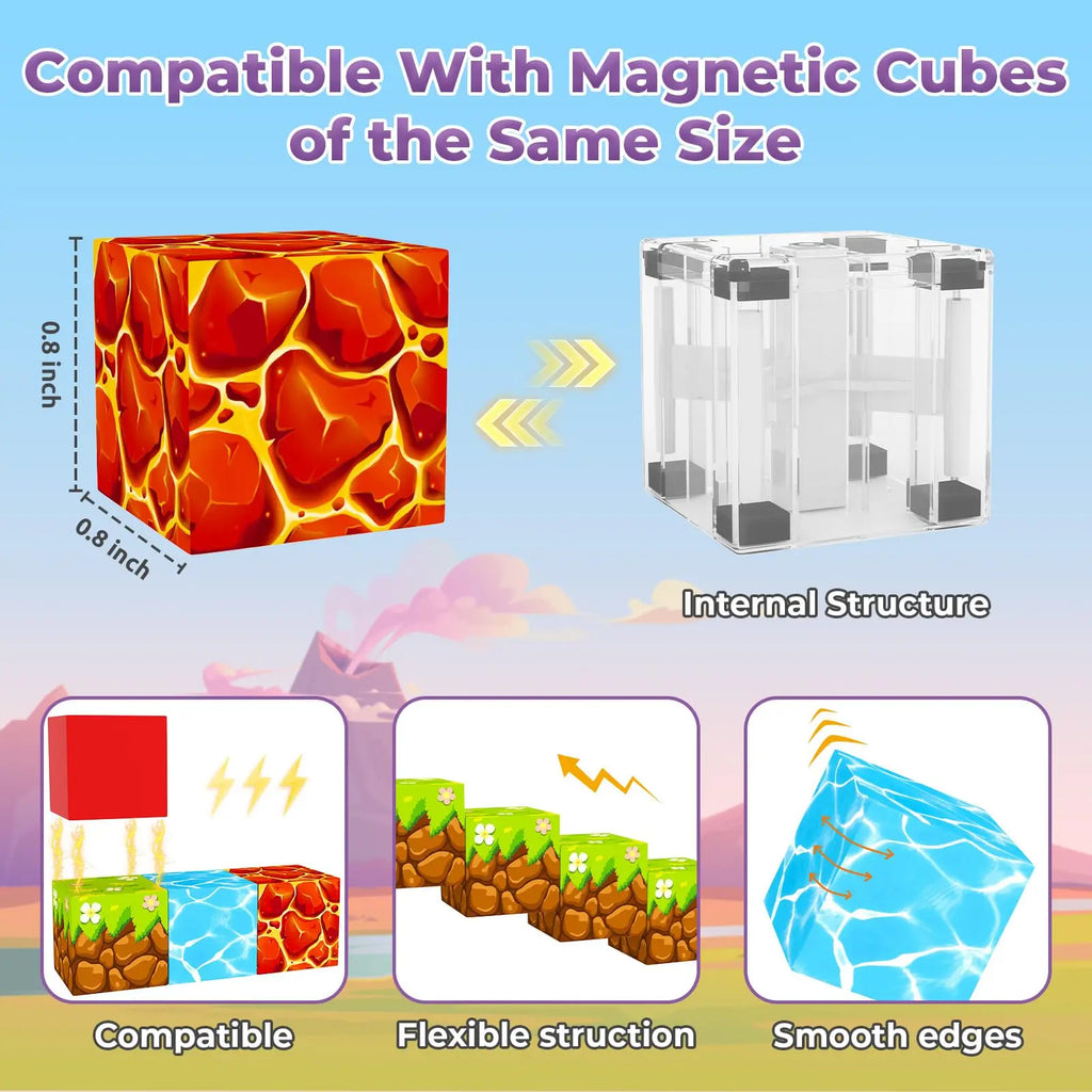 Magnetic Building Blocks -100pcs Magnetic Building Blocks, Magnetic Tile Children's Building Blocks 2025 Upgraded Game Toys, Chr