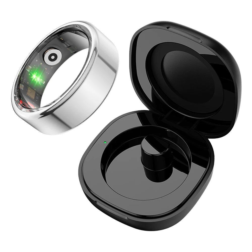 2024 COLMI R02 Smart Ring With Charging Case for Men Women, Battery Life, 39 Days, Health Monitor, 5ATM Waterproof