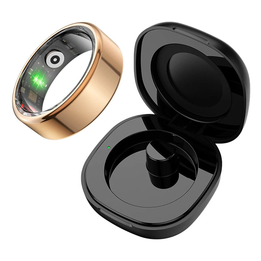 2024 COLMI R02 Smart Ring With Charging Case for Men Women, Battery Life, 39 Days, Health Monitor, 5ATM Waterproof